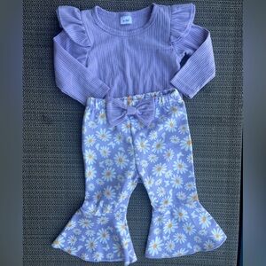 Baby Girl Violet Daisy Go-Go Pant and Bodysuit Set - NWOT